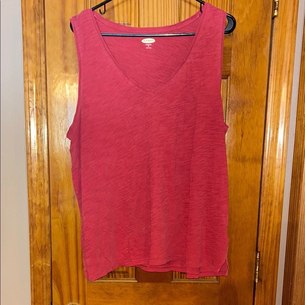 Old Navy Women's V-Neck Red Tank Top